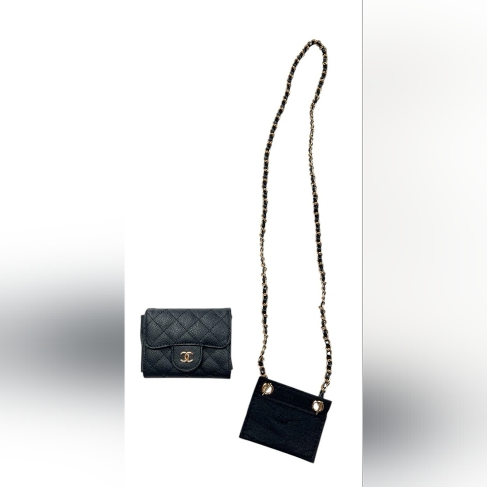 Chanel Leather Caviar Crossbody Wallet/Card Holder GWP - Picture 2 of 7